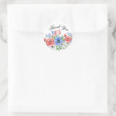 Rode Witte en Blauwe Bloemen met vlag Sticker (Tas)