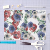 Rode, witte en blauwe bloemen tissuepapier (Craft)