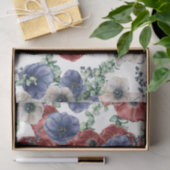 Rode, witte en blauwe bloemen tissuepapier (Geschenk)