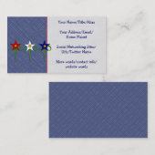 Rode, Witte en Blauwe Bloemen Visitekaartje (Voorkant / Achterkant)