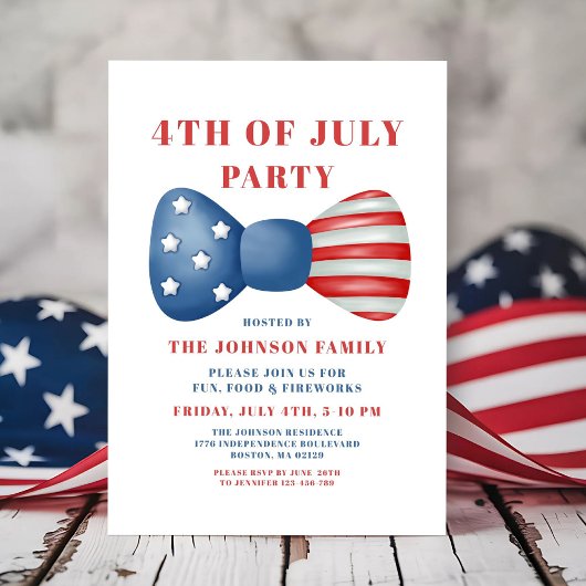 Rode, witte en blauwe boog 4 juli kaart