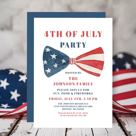 Rode, witte en blauwe boog 4 juli kaart