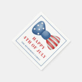 Rode, witte en blauwe boog 4 juli servet (Hoek)