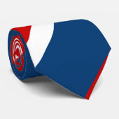 Rode witte en blauwe brede streep stropdas (Opgerold)