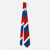 Rode witte en blauwe brede streep stropdas (Achterkant)