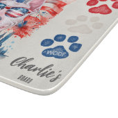 Rode Witte en Blauwe Bull Terrier Hond Amerikaanse Snijplank (Hoek)