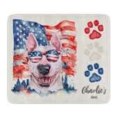 Rode Witte en Blauwe Bull Terrier Hond Amerikaanse Snijplank (Voorkant)