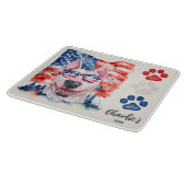 Rode Witte en Blauwe Bull Terrier Hond Amerikaanse Snijplank (Hoek)