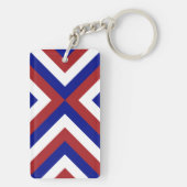 Rode, witte en blauwe Chevrons Sleutelhanger (achterkant)