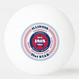 Rode, witte en blauwe cirkel van Illinois Pingpongbal