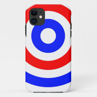 Rode, witte en blauwe cirkels iPhone 11 hoesje