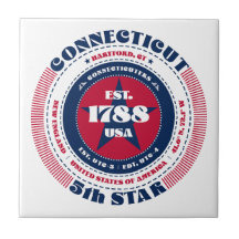 Rode, witte en blauwe Connecticut keramische Tegel