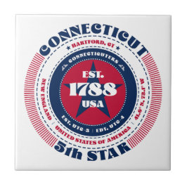 Rode, witte en blauwe Connecticut keramische Tegel Tegeltje