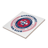 Rode, witte en blauwe Connecticut keramische Tegel Tegeltje (Zijkant)