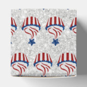 Rode, witte en blauwe cupcake, juli 4 Glitter Bedankdoosjes (Bovenkant)