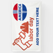 Rode Witte en Blauwe Dag van de Arbeid Spandoek (Verticaal)