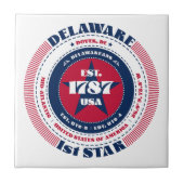 Rode, witte en blauwe Delaware keramische Tegel Tegeltje (Voorkant)