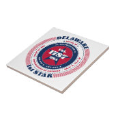 Rode, witte en blauwe Delaware keramische Tegel Tegeltje (Zijkant)