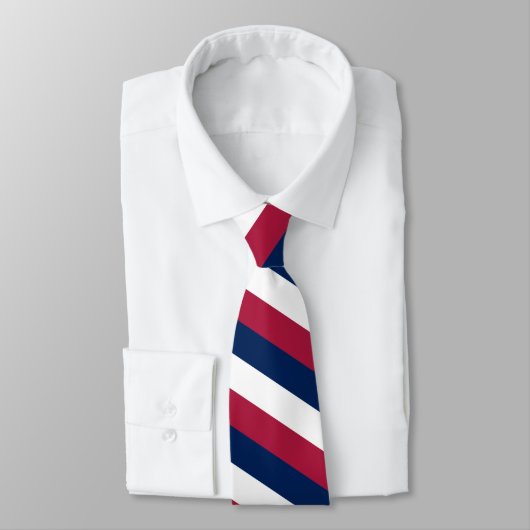 Rode witte en blauwe diagonale strepen stropdas (Gebonden)