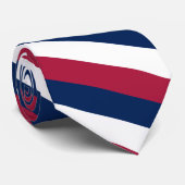 Rode witte en blauwe diagonale strepen stropdas (Opgerold)