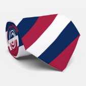 Rode witte en blauwe diagonale strepen stropdas (Opgerold)