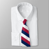 Rode witte en blauwe diagonale strepen stropdas (Gebonden)