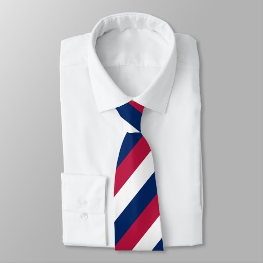Rode witte en blauwe diagonale strepen stropdas (Gebonden)