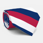 Rode witte en blauwe diagonale strepen stropdas (Opgerold)