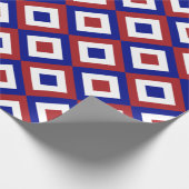 Rode, witte en blauwe diamanten cadeauverpakking cadeaupapier (Hoek)