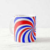 Rode, Witte en Blauwe Draaikolken Koffiemok (Voorkant links)