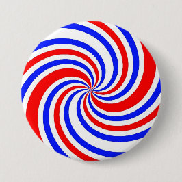 Rode, Witte en Blauwe Draaikolken Ronde Button 7,6 Cm
