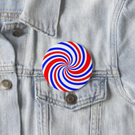 Rode, Witte en Blauwe Draaikolken Ronde Button 7,6 Cm