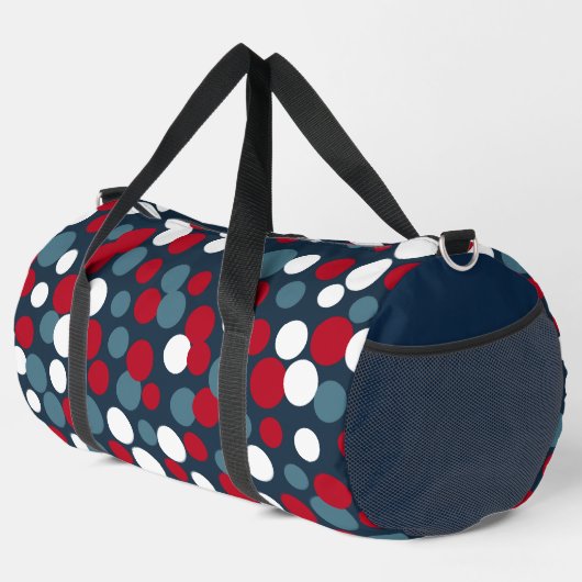 Rode Witte en Blauwe Duffle Tas (Rechterhoek)