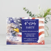 Rode Witte en Blauwe Eagle 4 juli Partij Kaart (Staand voorkant)