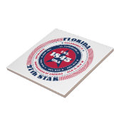 Rode, witte en blauwe Florida keramische Tegel Tegeltje (Zijkant)