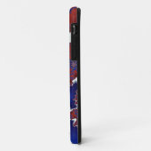 rode witte en blauwe fractale iPhone hoesje (Achterkant/links)