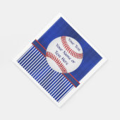 Rode, witte en blauwe gepersonaliseerde honkbalser servetten (Hoek)