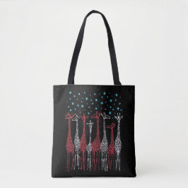 Rode Witte en Blauwe Giraffes 4 juli Tote Bag