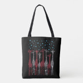 Rode Witte en Blauwe Giraffes 4 juli Tote Bag (Achterkant)