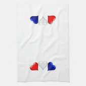 Rode, witte en blauwe glazen harten theedoek (Verticaal)