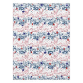 Rode witte en blauwe golven met sterren tafelkleed (Voorkant)