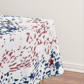 Rode witte en blauwe golven met sterren tafelkleed (Voorbeeld)