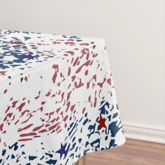 Rode witte en blauwe golven met sterren tafelkleed (Voorbeeld)