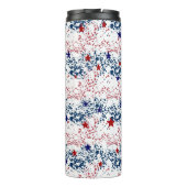 Rode witte en blauwe golven met sterren thermosbeker (Achterkant)