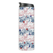 Rode witte en blauwe golven met sterren thermosbeker (Geroteerd rechts)