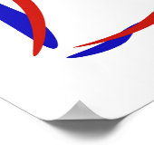 Rode Witte en Blauwe Golven  Poster (Hoek)