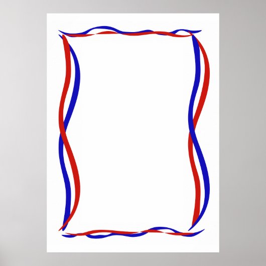 Rode Witte en Blauwe Golven  Poster (Voorkant)