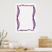 Rode Witte en Blauwe Golven  Poster (Keuken)