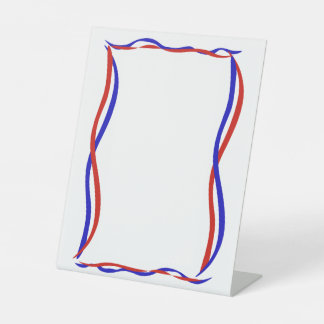 Rode Witte en Blauwe Golven Reclamebord Met Voetstuk