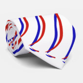 Rode Witte en Blauwe Golven Stropdas (Opgerold)